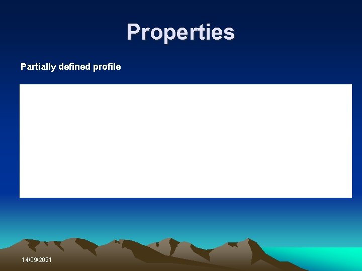 Properties Partially defined profile 14/09/2021 