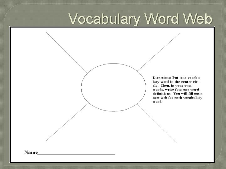 Vocabulary Word Web 