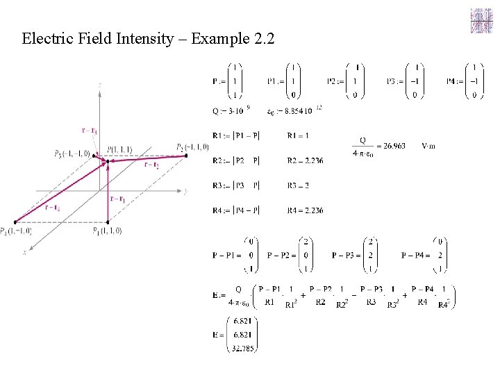 Electric Field Intensity – Example 2. 2 