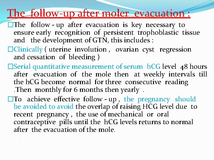 The follow-up after moler evacuation : �The follow - up after evacuation is key