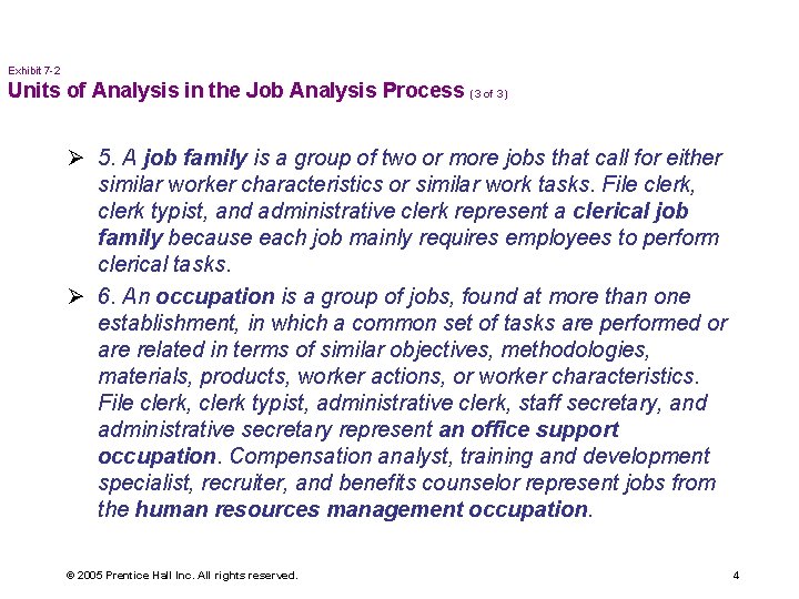 Exhibit 7 -2 Units of Analysis in the Job Analysis Process (3 of 3)