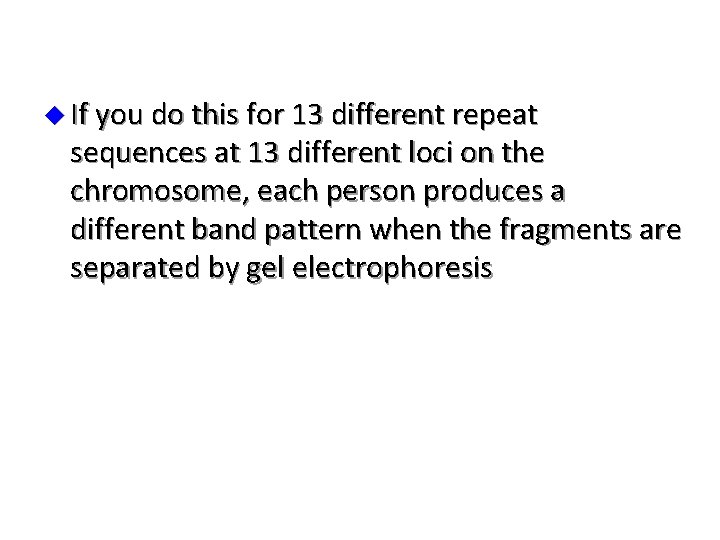 u If you do this for 13 different repeat sequences at 13 different loci