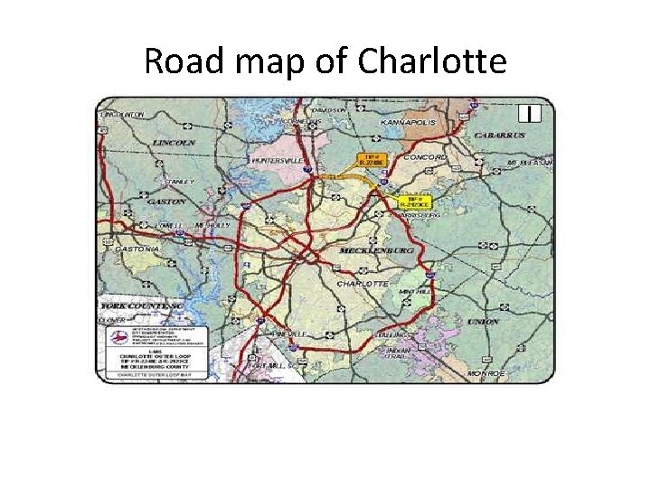 Road map of Charlotte 
