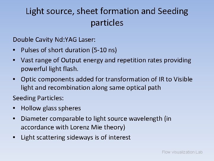 Elementary Mechanics of Fluids Lab 3 FLOW VISUALIZATION