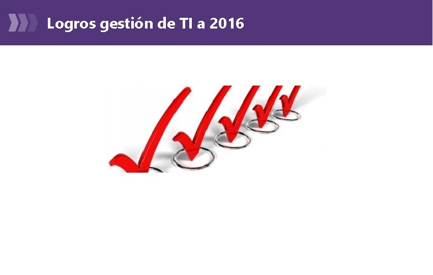 Logros gestión de TI a 2016 