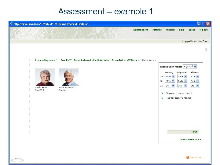 Assessment – example 1 