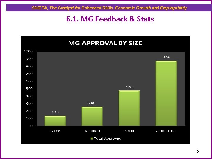 CHIETA, The Catalyst for Enhanced Skills, Economic Growth and Employability 6. 1. MG Feedback