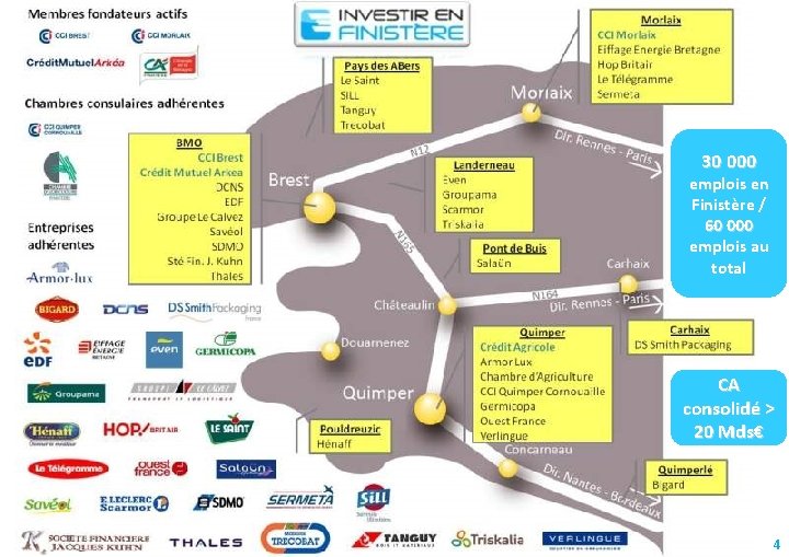 30 000 emplois en Finistère / 60 000 emplois au total CA consolidé >