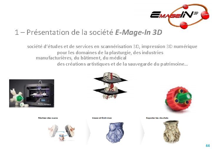 1 – Présentation de la société E-Mage-In 3 D société d’études et de services