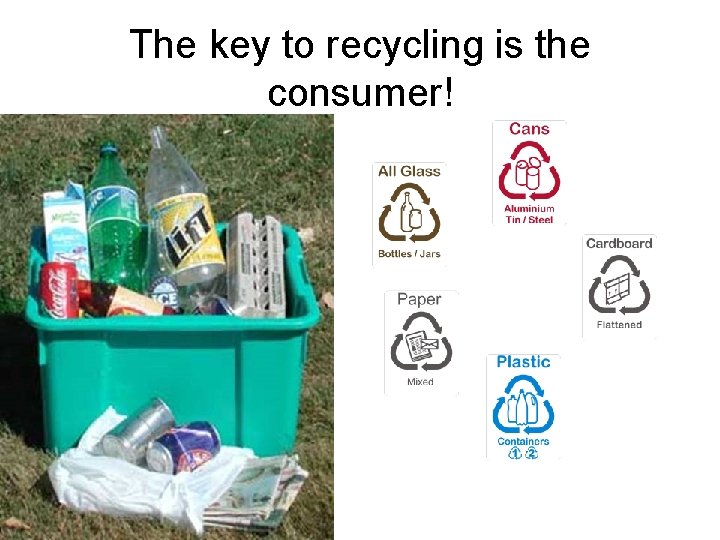 The key to recycling is the consumer! 