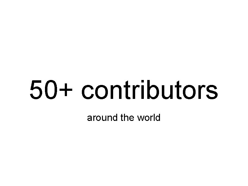 50+ contributors around the world 