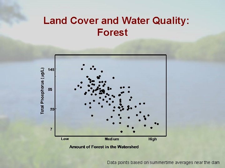 Land Cover and Water Quality: Forest Data points based on summertime averages near the