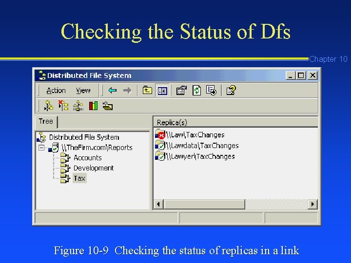 Checking the Status of Dfs Chapter 10 Figure 10 -9 Checking the status of Checking the Status of Dfs Chapter 10 Figure 10 -9 Checking the status of