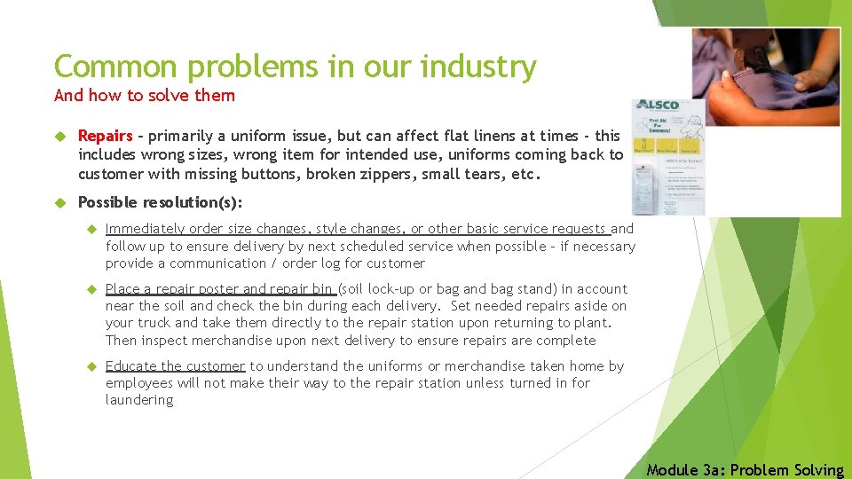 Common problems in our industry And how to solve them Repairs - primarily a