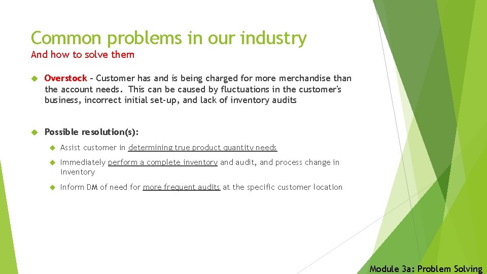 Common problems in our industry And how to solve them Overstock - Customer has