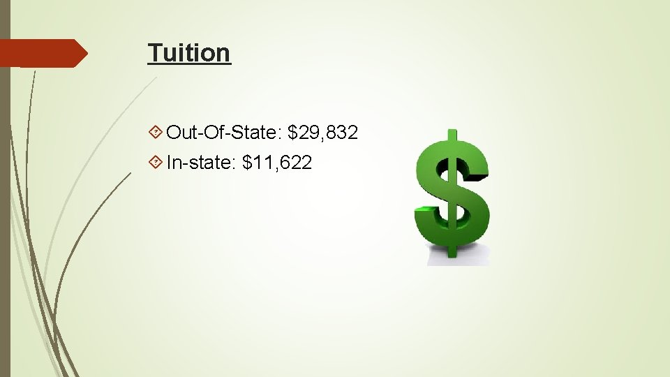 Tuition Out-Of-State: $29, 832 In-state: $11, 622 