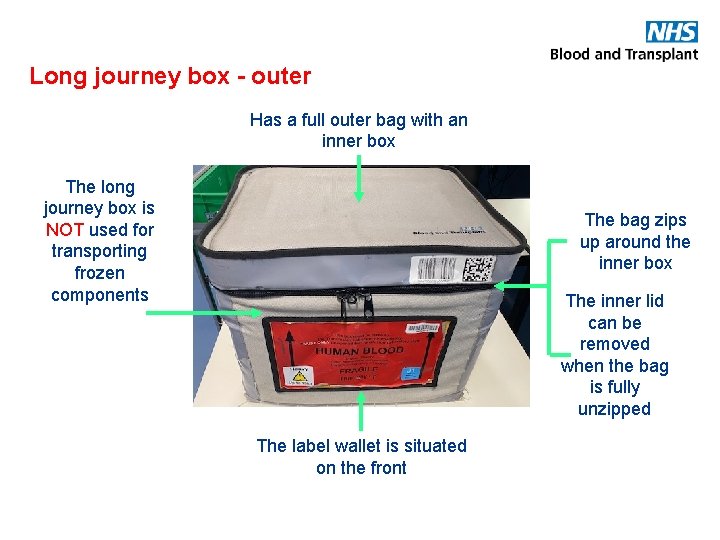 Long journey box - outer Has a full outer bag with an inner box