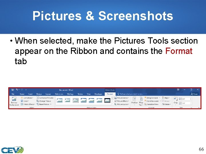 Pictures & Screenshots • When selected, make the Pictures Tools section appear on the