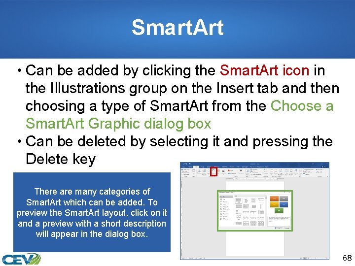Smart. Art • Can be added by clicking the Smart. Art icon in the