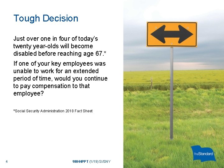 Tough Decision Just over one in four of today’s twenty year-olds will become disabled