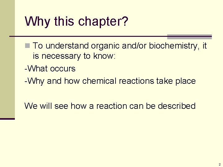 5 An Overview of Organic Reactions Based on