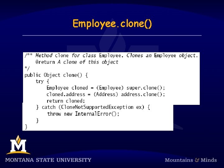 Employee. clone() 