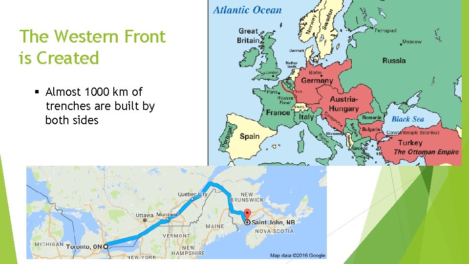The Western Front is Created § Almost 1000 km of trenches are built by