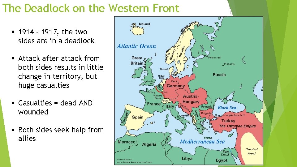 The Deadlock on the Western Front § 1914 – 1917, the two sides are