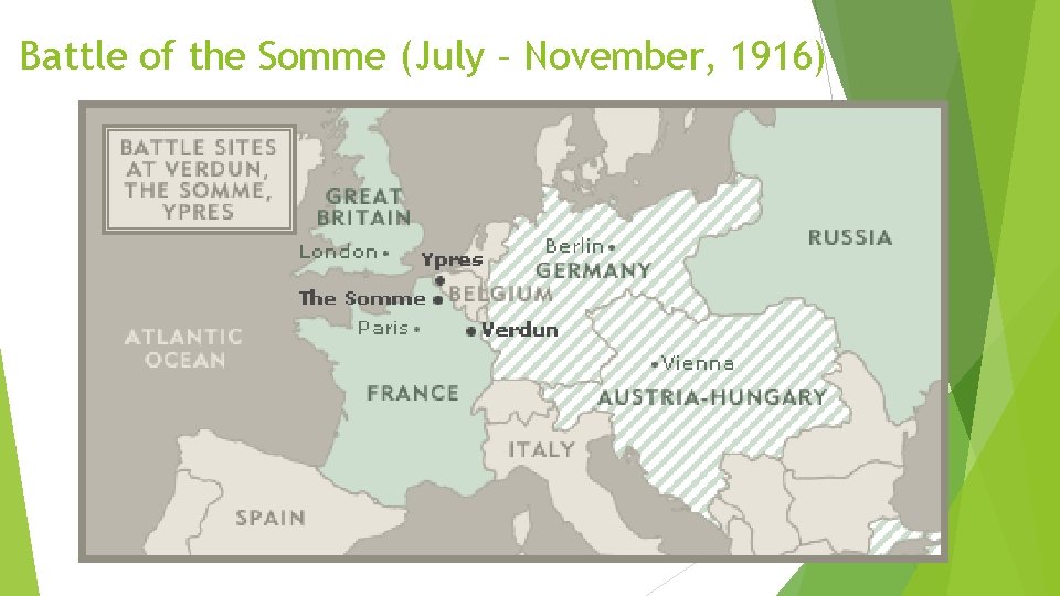 Battle of the Somme (July – November, 1916) Battle of the Somme (July – November, 1916)