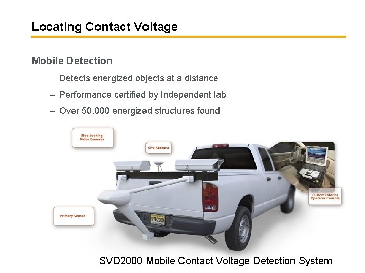Locating Contact Voltage Mobile Detection – Detects energized objects at a distance – Performance