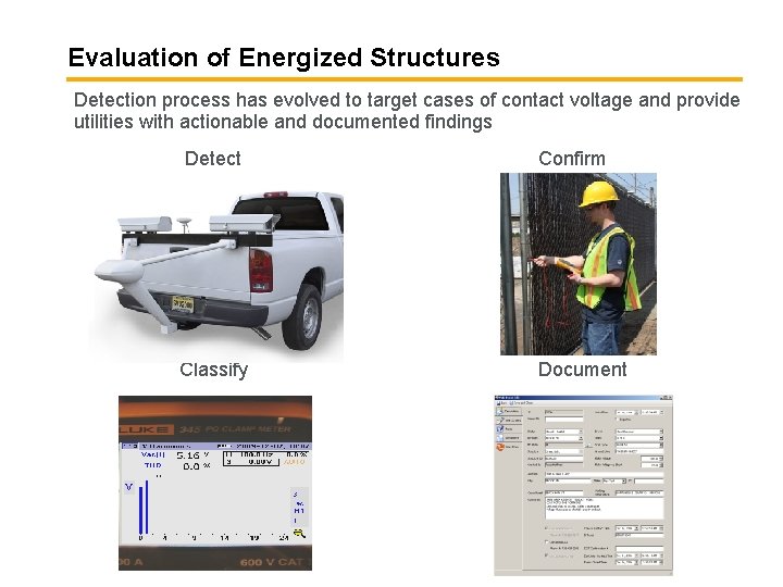 Evaluation of Energized Structures Detection process has evolved to target cases of contact voltage