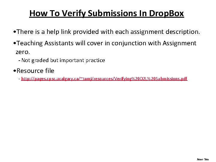 How To Verify Submissions In Drop. Box • There is a help link provided