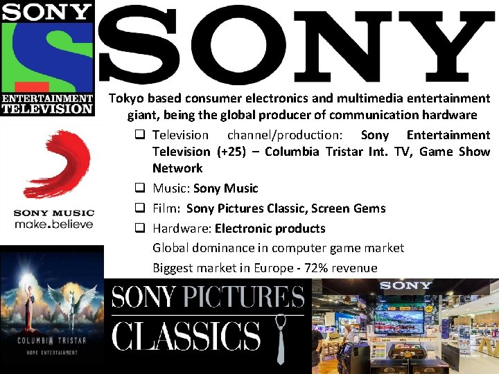 Tokyo based consumer electronics and multimedia entertainment giant, being the global producer of communication
