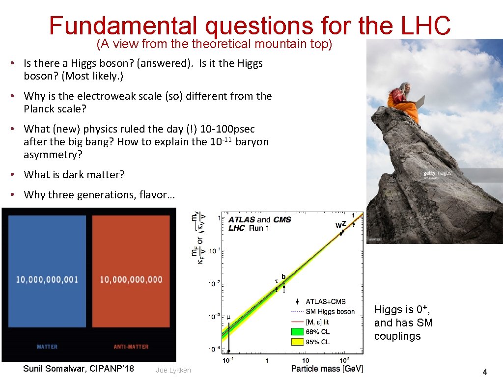 Fundamental questions for the LHC (A view from theoretical mountain top) • Is there