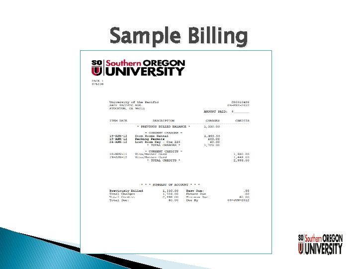Sample Billing 