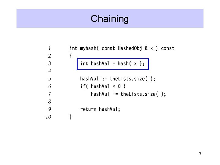 Chaining 7 Chaining 7