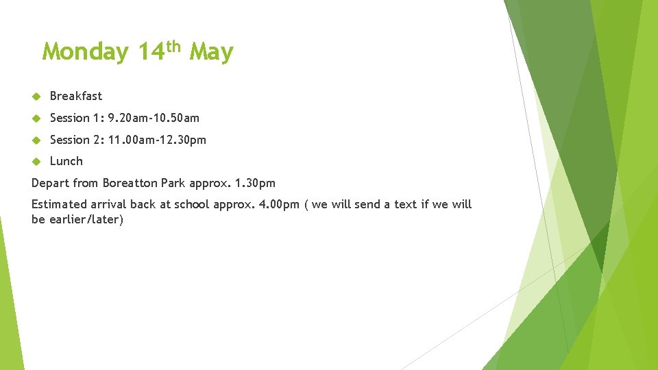 Monday 14 th May Breakfast Session 1: 9. 20 am-10. 50 am Session 2: