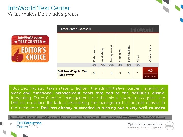 Info. World Test Center What makes Dell blades great? “But Dell has also taken