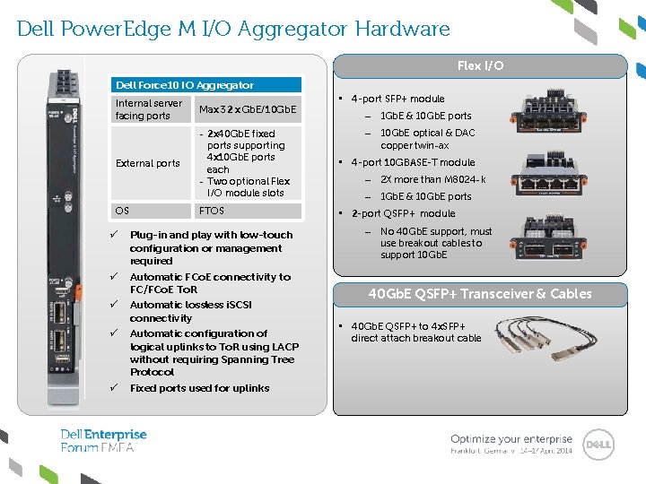 Dell Power. Edge M I/O Aggregator Hardware Flex I/O Dell Force 10 IO Aggregator