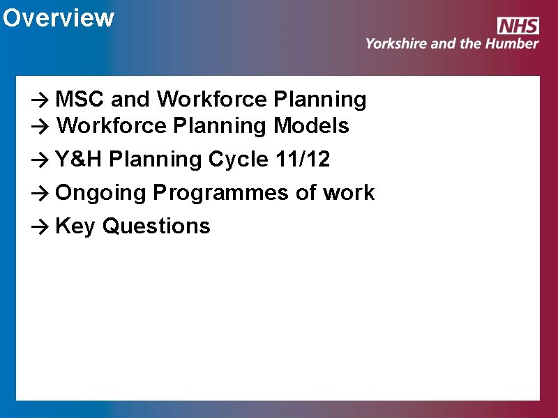 Overview → MSC and Workforce Planning → Workforce Planning Models → Y&H Planning Cycle Overview → MSC and Workforce Planning → Workforce Planning Models → Y&H Planning Cycle