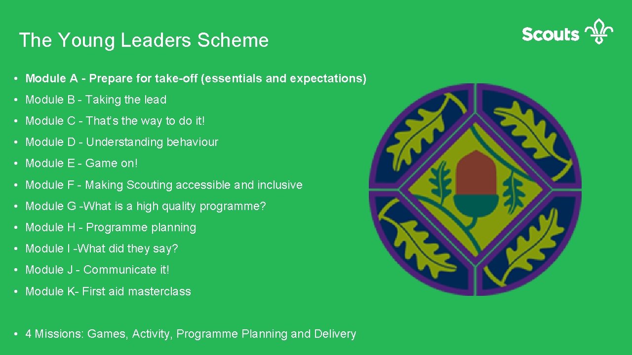 The Young Leaders Scheme • Module A - Prepare for take-off (essentials and expectations)