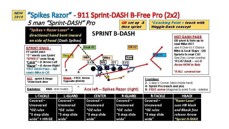 NEW 2019 “Spikes Razor” - 911 Sprint-DASH B-Free Pro (2 x 2) 5 man