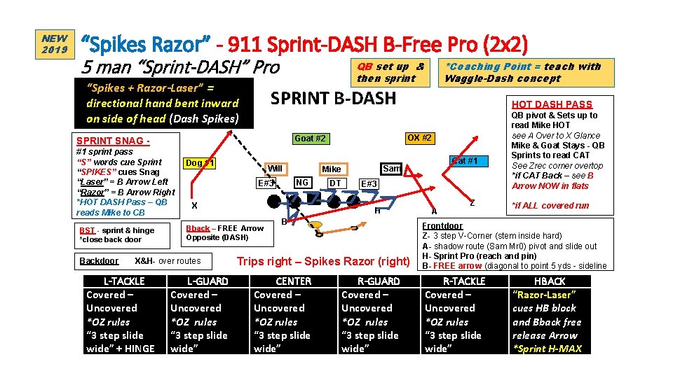 NEW 2019 “Spikes Razor” - 911 Sprint-DASH B-Free Pro (2 x 2) 5 man