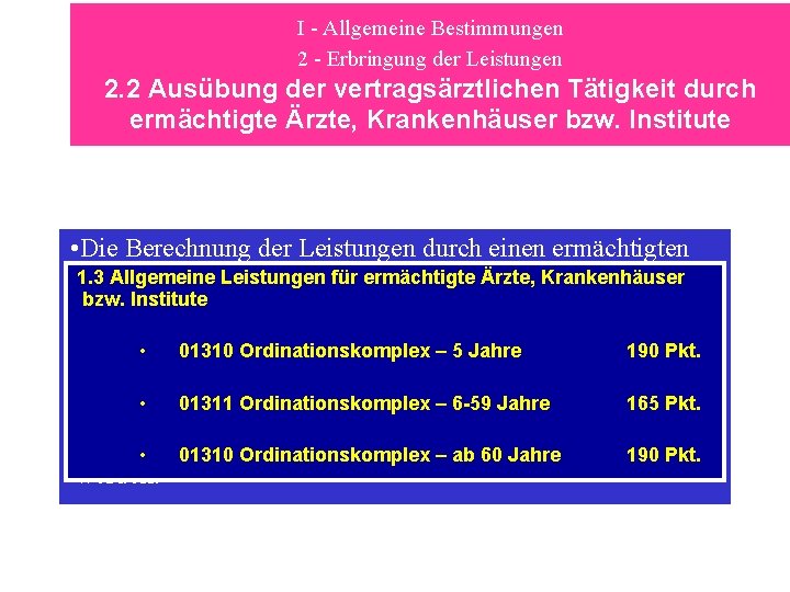 I - Allgemeine Bestimmungen 2 - Erbringung der Leistungen 2. 2 Ausübung der vertragsärztlichen