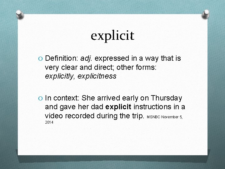 Vocabulary Two Sentences used from Vocabulary com aspect