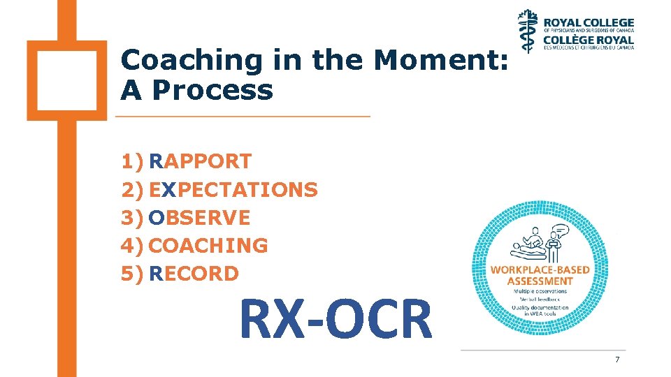 Coaching in the Moment: A Process 1) RAPPORT 2) EXPECTATIONS 3) OBSERVE 4) COACHING