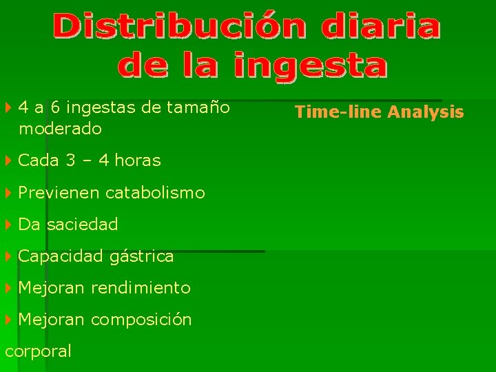 4 4 a 6 ingestas de tamaño moderado 4 Cada 3 – 4 horas