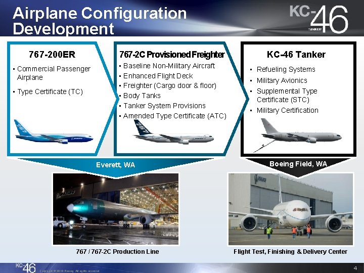 Airplane Configuration Development 767 -200 ER 767 -2 C Provisioned Freighter • Commercial Passenger