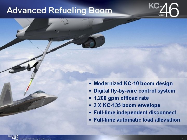 Advanced Refueling Boom § § § Copyright © 2010 Boeing. All rights reserved. Modernized