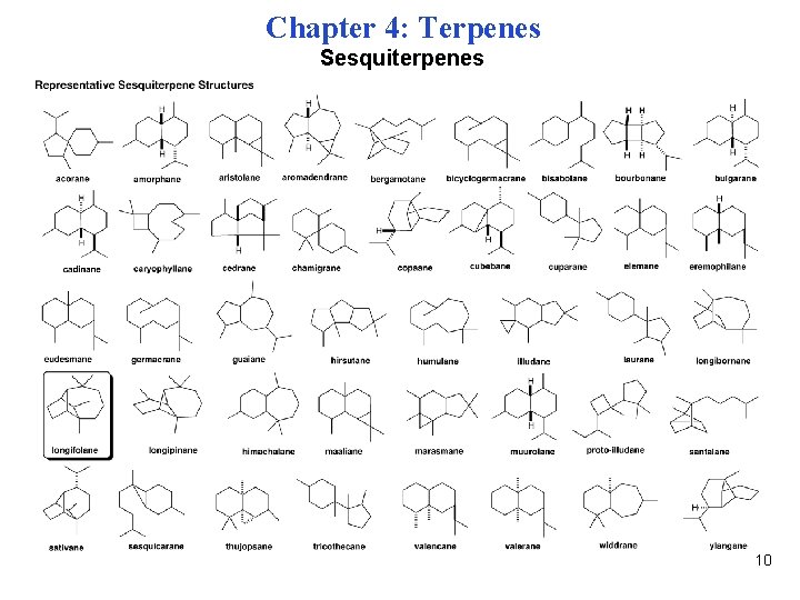 Chapter 4: Terpenes Sesquiterpenes 10 